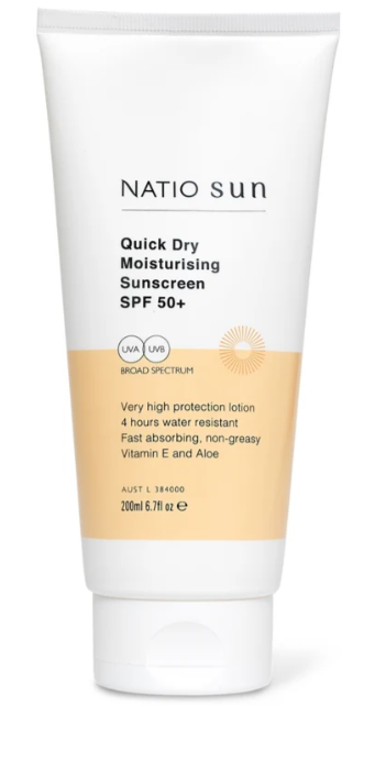 Natio Quick Dry Moisturising Sunscreen SPF 50+ 200ml